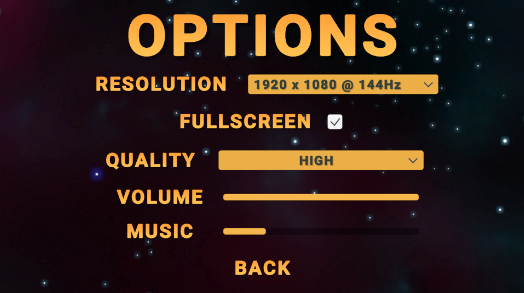 Sej Online Options Menu