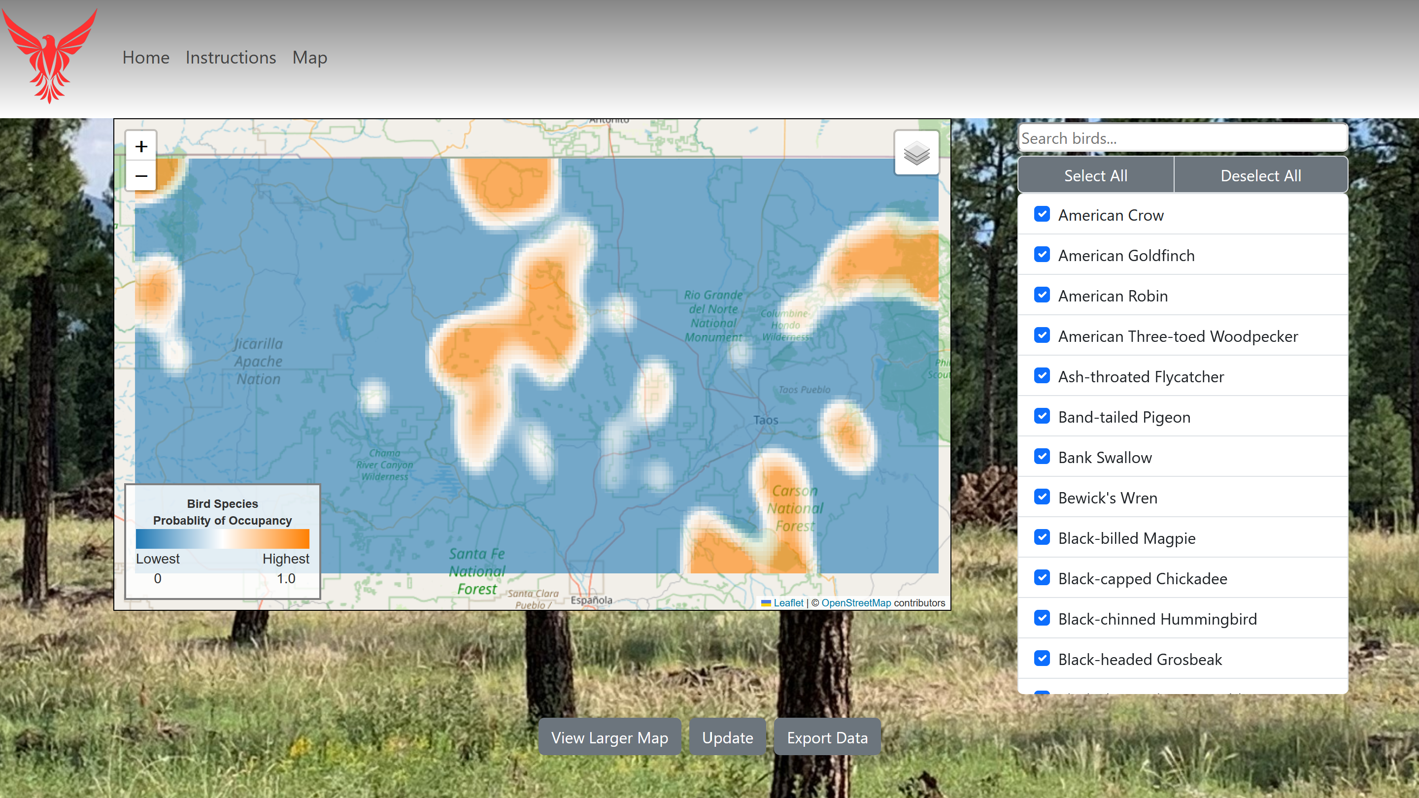 Screenshot of the FireFlight mapping application.