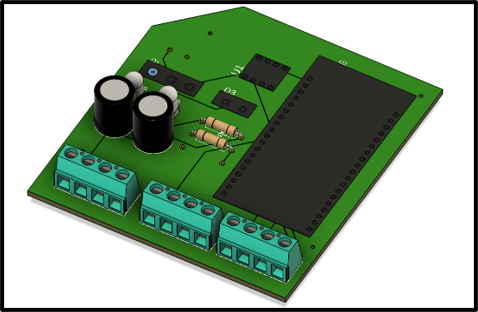 PCB render for the high-voltage system