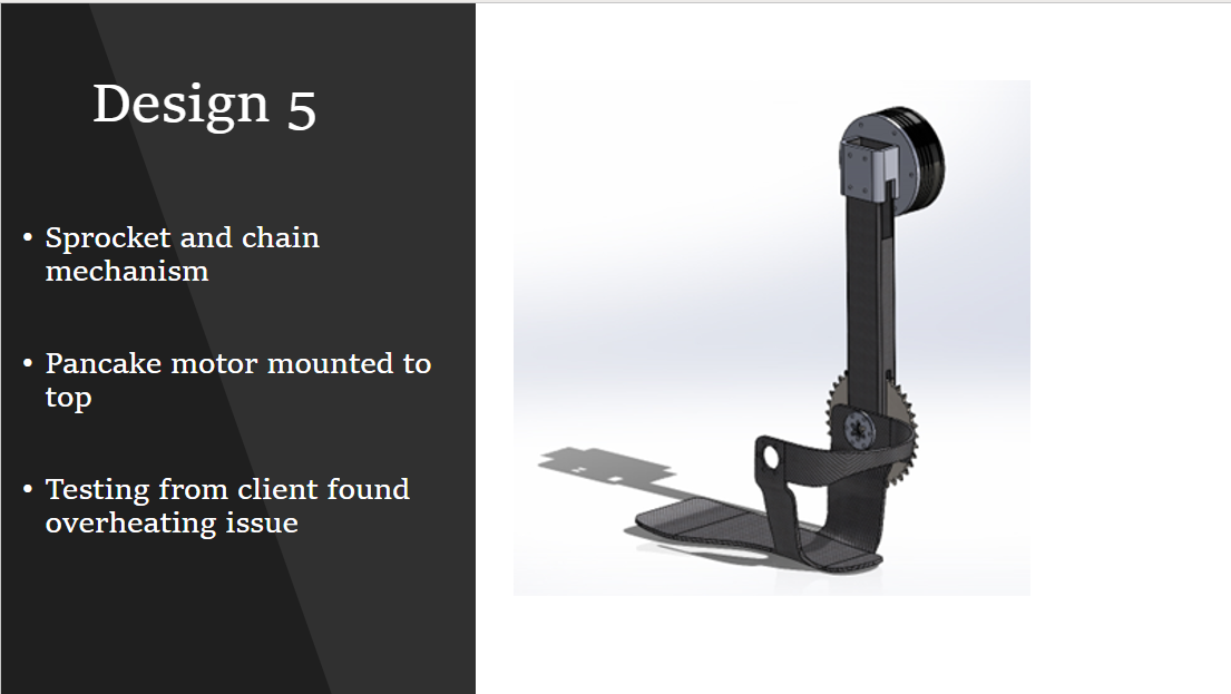 An image that shows the painful iterative process of engineering. There are six designs prior to the final redesign